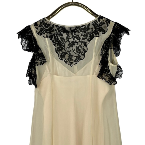 ALICE BY TEMPERLEY FLORAL LACE COQUETTE CABARET BUTTON DOWN SLIP DRESS - Picture 6 of 15